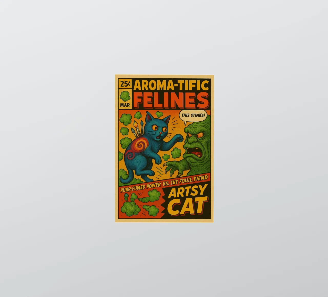 ARTSY CAT - Fresh Supes On The Block adesivo da Vintage Van Gogh