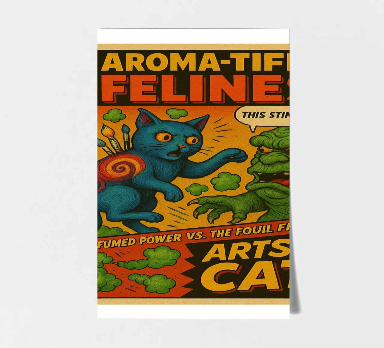 ARTSY CAT - Fresh Supes On The Block foglio adesivo da Vintage Van Gogh