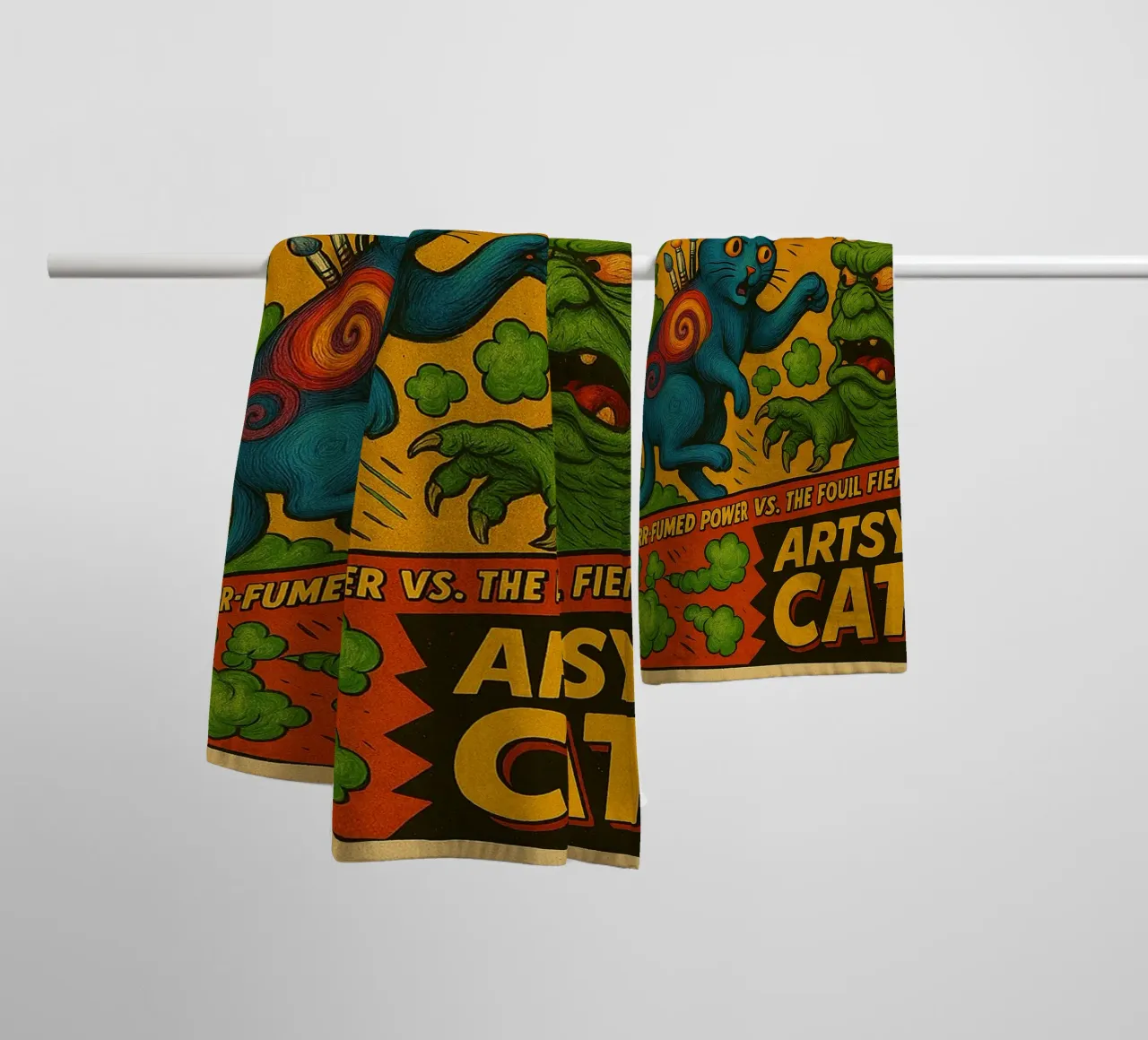 ARTSY CAT - Fresh Supes On The Block asciugamano da bagno da Vintage Van Gogh