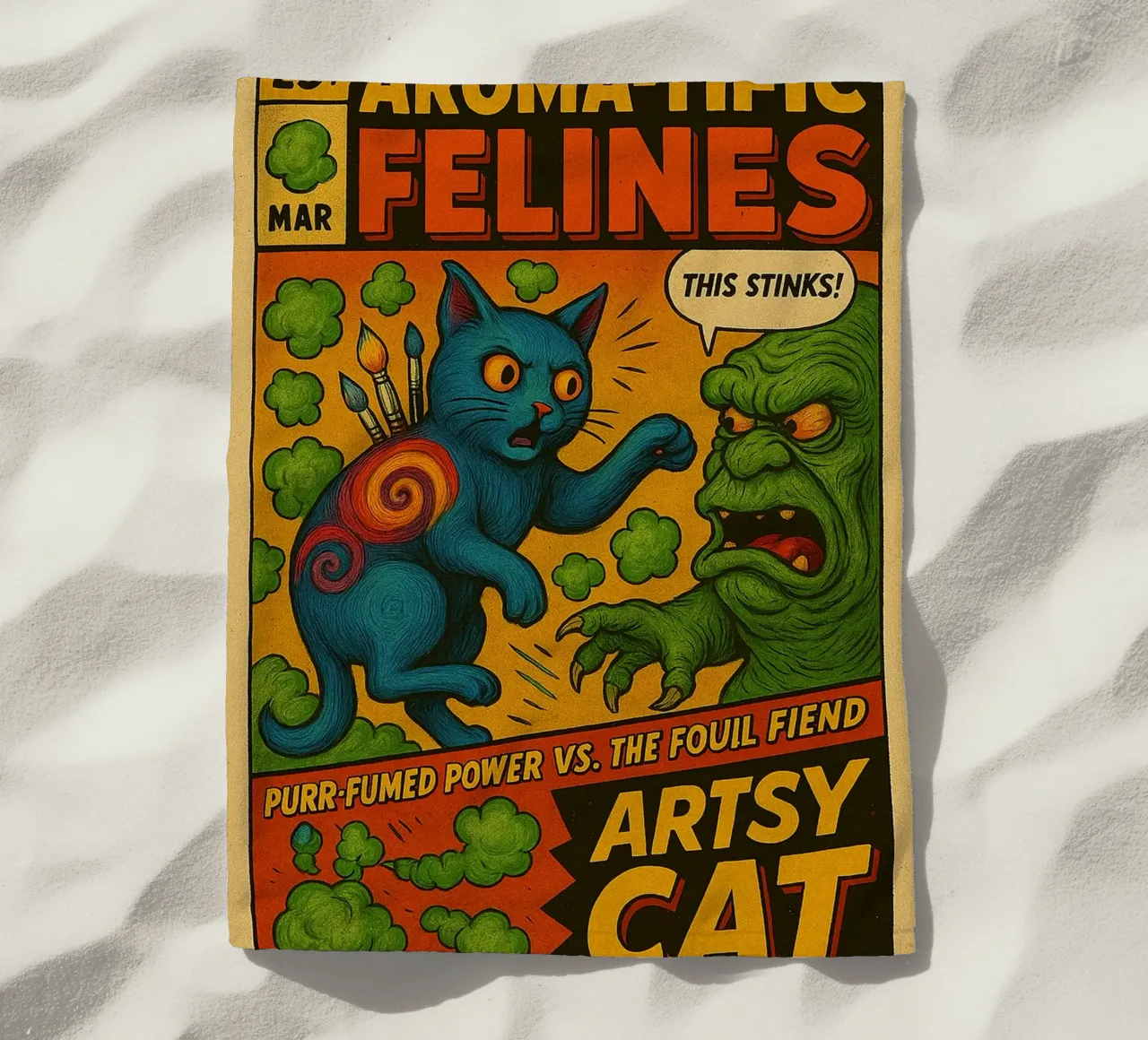 ARTSY CAT - Fresh Supes On The Block telo mare da Vintage Van Gogh