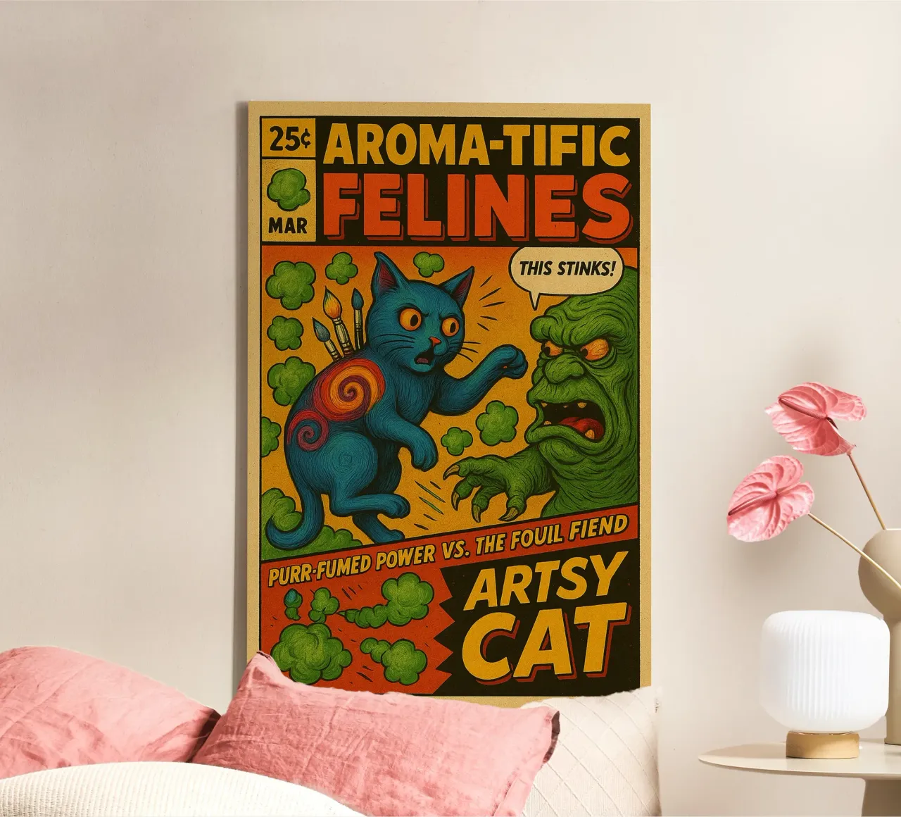 ARTSY CAT - Fresh Supes On The Block tela da Vintage Van Gogh