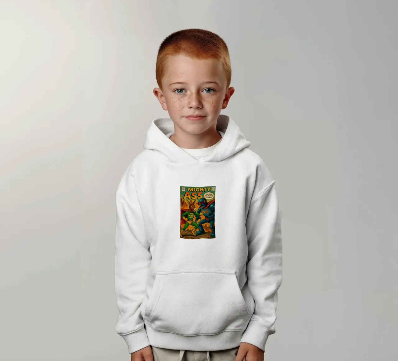 THE MIGHTY ASS - Fresh Supes On The Block felpa bambino con cappuccio da Vintage Van Gogh