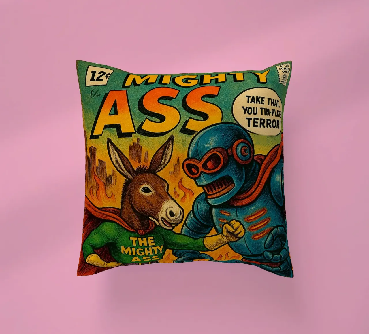 THE MIGHTY ASS - Fresh Supes On The Block cuscino da Vintage Van Gogh