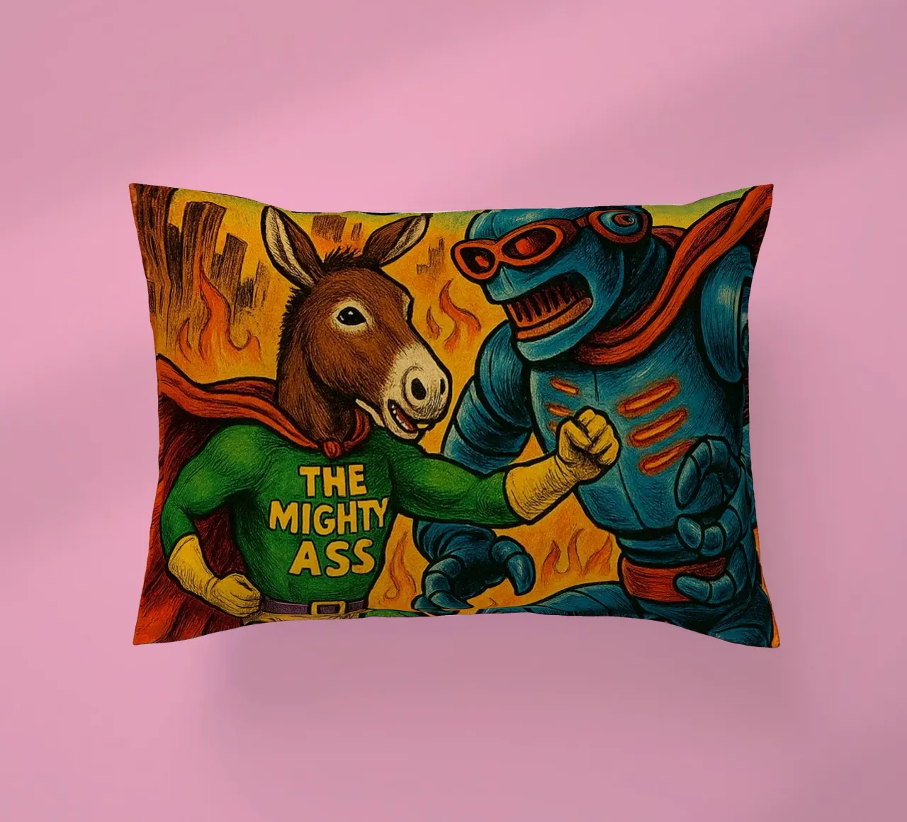 THE MIGHTY ASS - Fresh Supes On The Block cuscino da Vintage Van Gogh