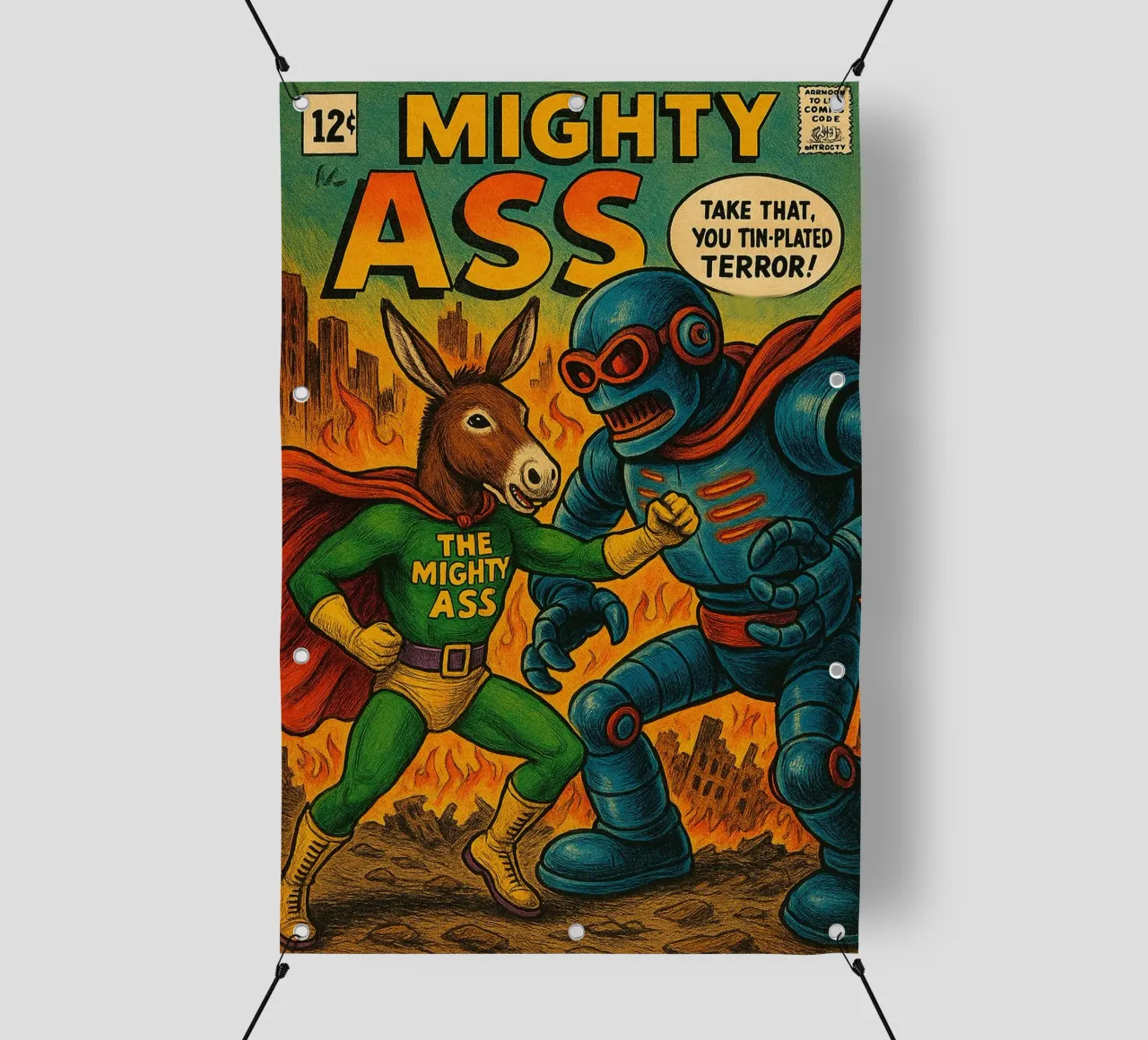 THE MIGHTY ASS - Fresh Supes On The Block telo in pvc da Vintage Van Gogh