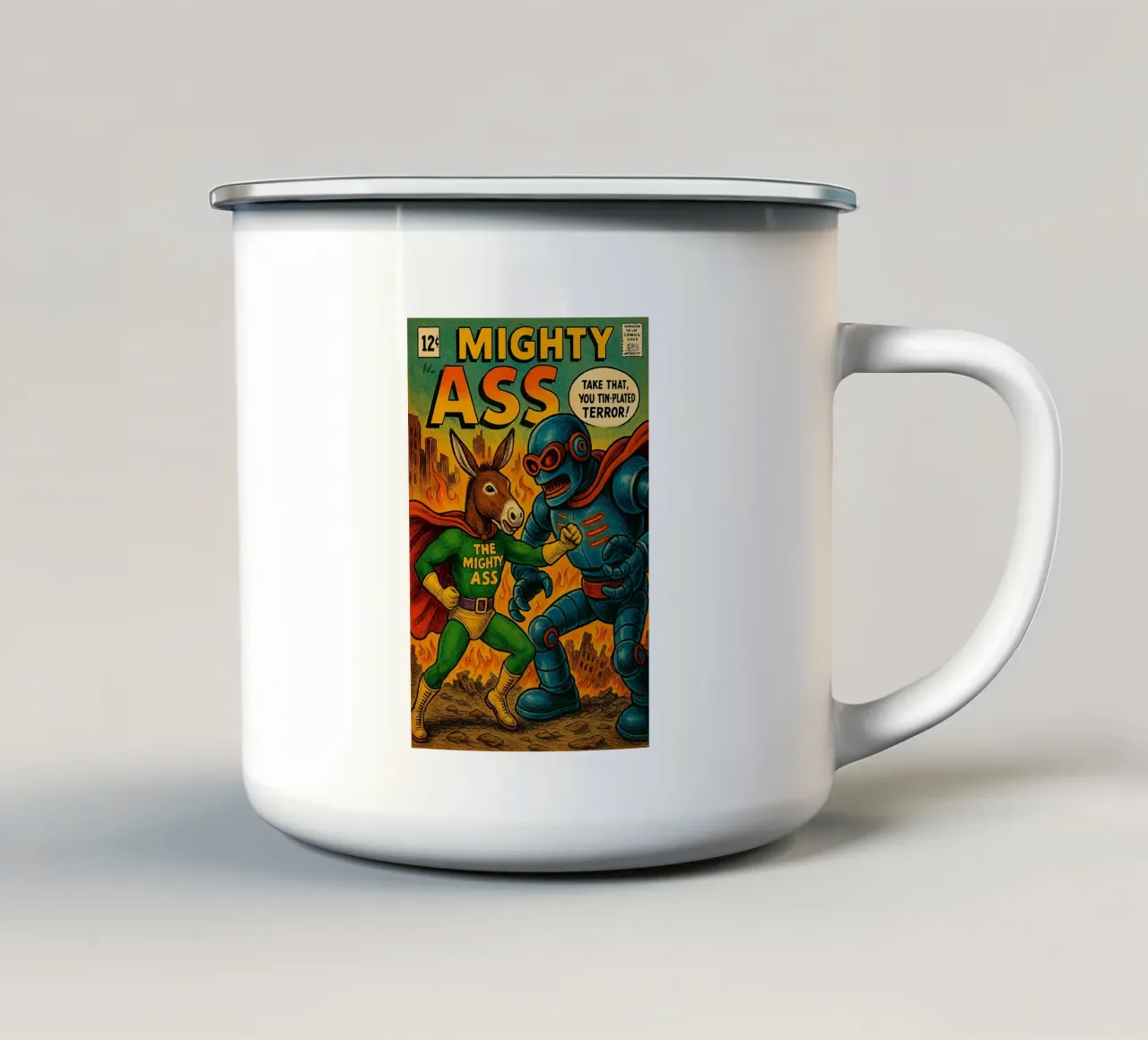 THE MIGHTY ASS - Fresh Supes On The Block tazza in smalto da Vintage Van Gogh