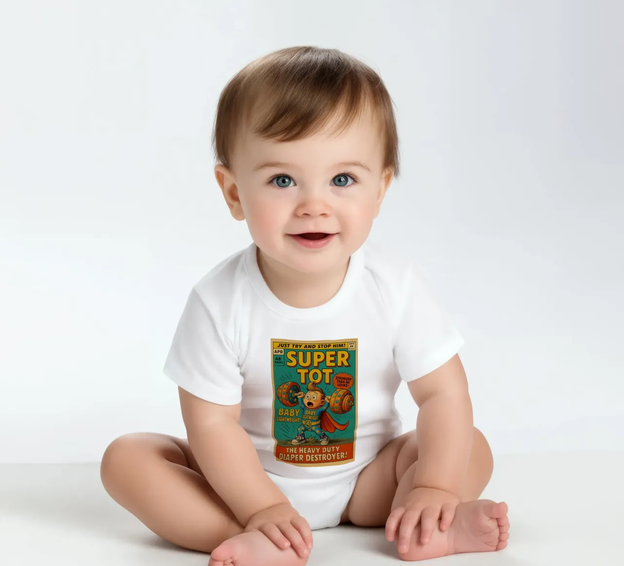 BABY LIGHTWEIGHT SUPER TOT - Fresh Supes On The Block body neonato maniche corte da Vintage Van Gogh