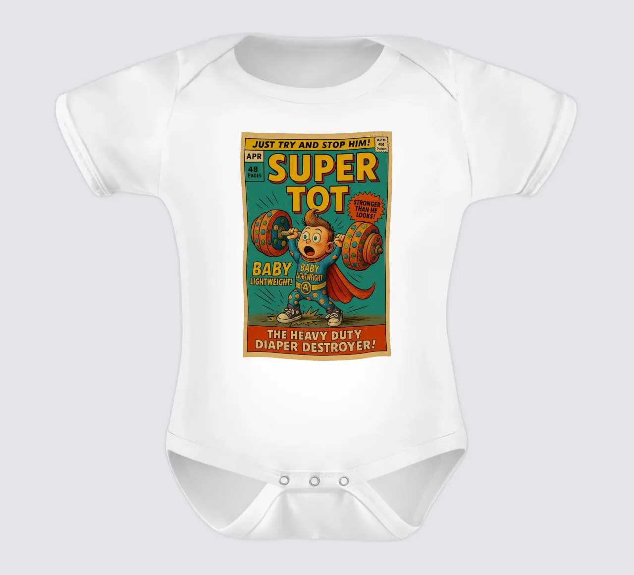 BABY LIGHTWEIGHT SUPER TOT - Fresh Supes On The Block body neonato maniche corte da Vintage Van Gogh