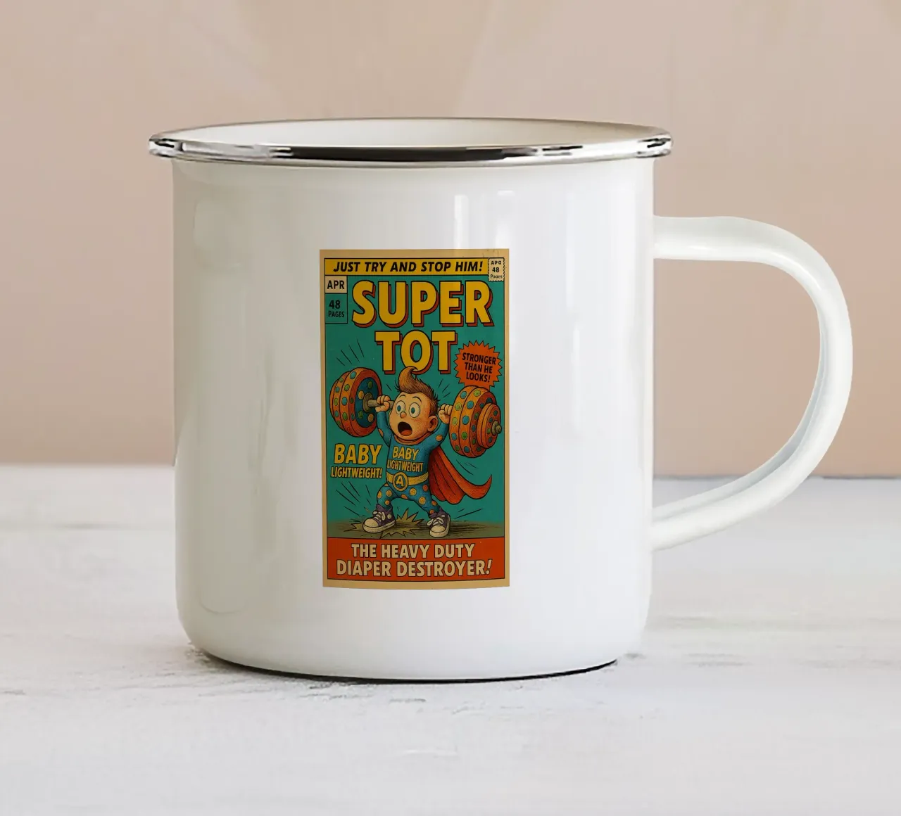 BABY LIGHTWEIGHT SUPER TOT - Fresh Supes On The Block emaille mok van Vintage Van Gogh