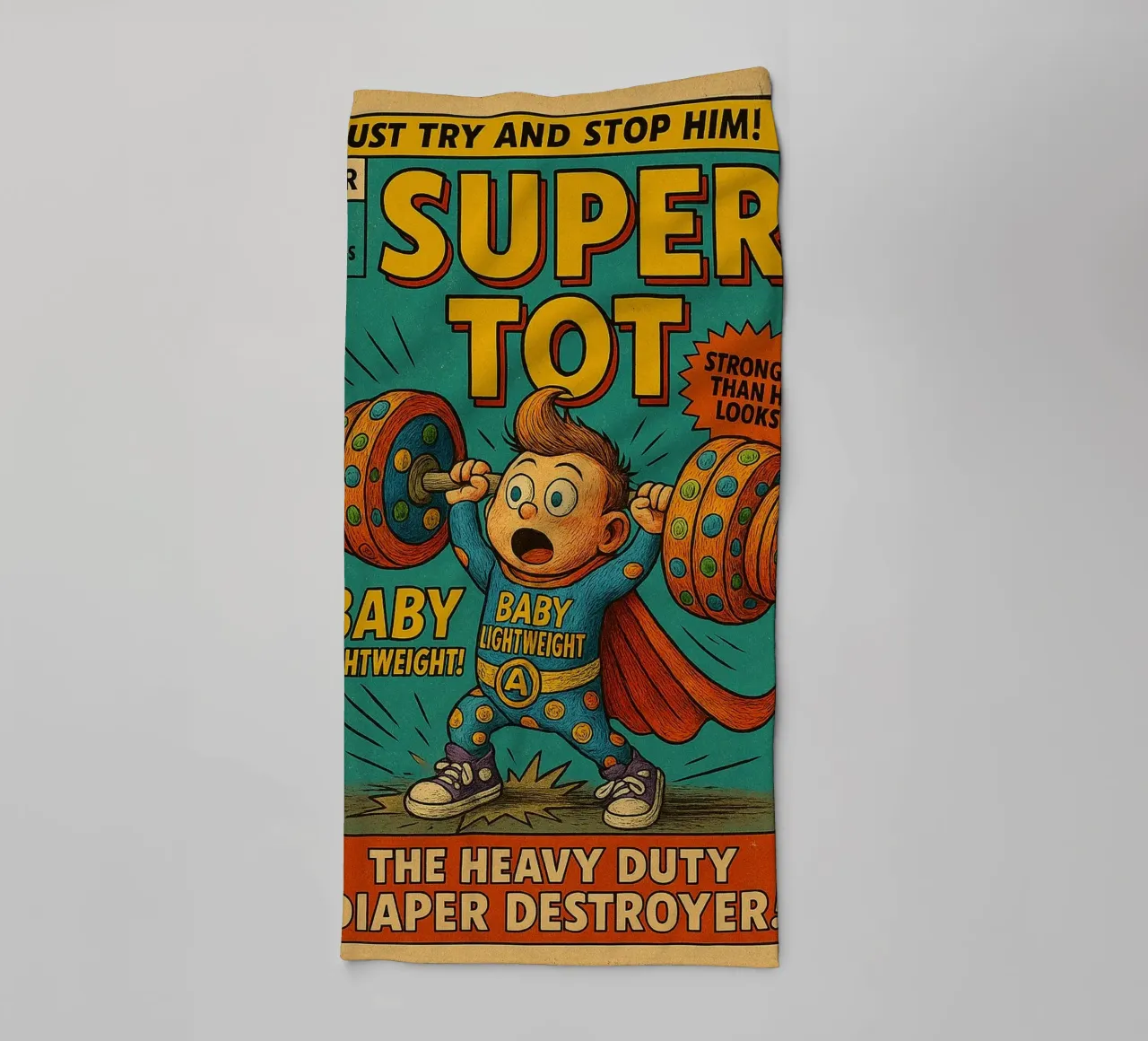 BABY LIGHTWEIGHT SUPER TOT - Fresh Supes On The Block asciugamano da bagno da Vintage Van Gogh