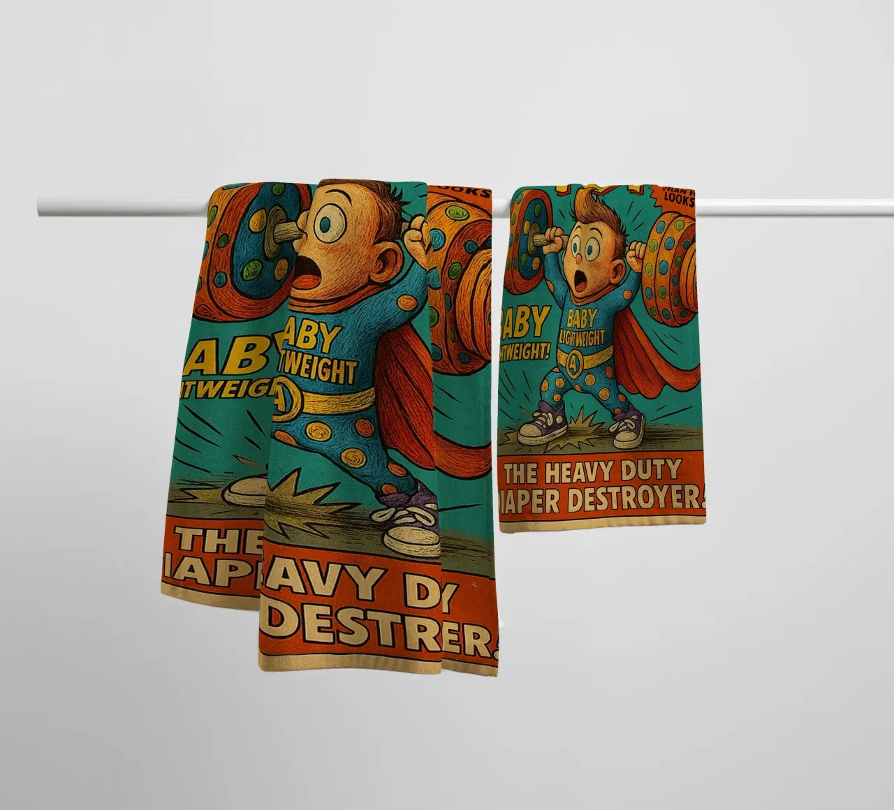BABY LIGHTWEIGHT SUPER TOT - Fresh Supes On The Block asciugamano da bagno da Vintage Van Gogh