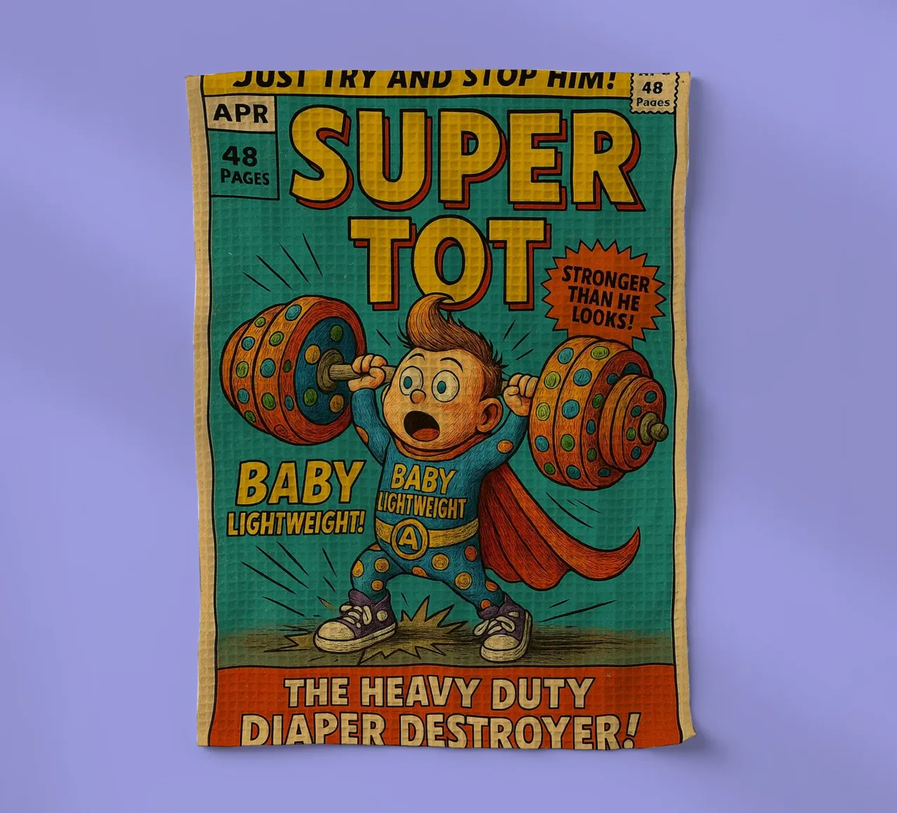 BABY LIGHTWEIGHT SUPER TOT - Fresh Supes On The Block canovaccio da cucina da Vintage Van Gogh
