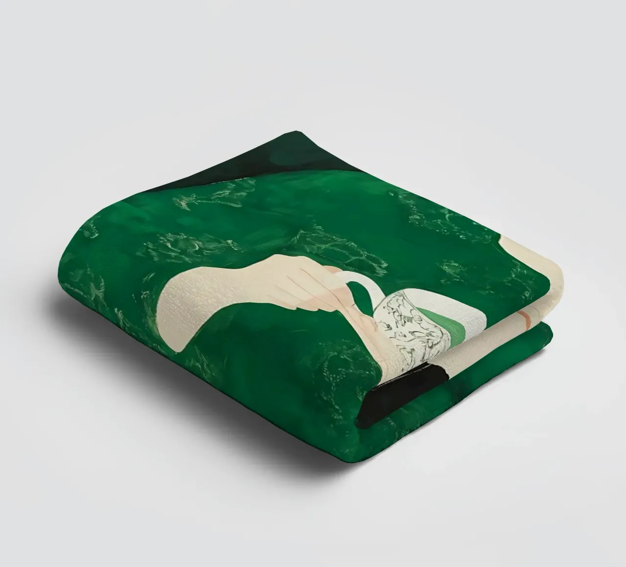 Smaragdgroene abstracte vrouw badhanddoek van IamHomeStudio