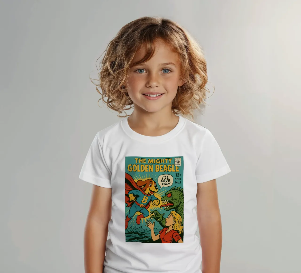 THE MIGHTY GOLDEN BEAGLE - Fresh Supes On The Block t-shirt bambini da Vintage Van Gogh