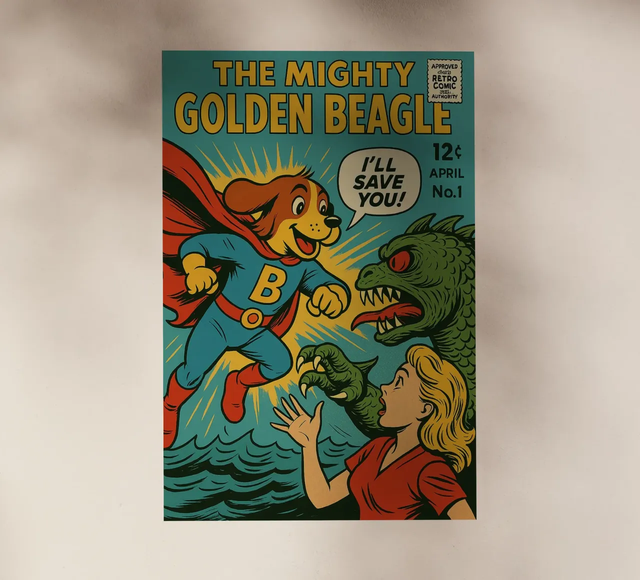 THE MIGHTY GOLDEN BEAGLE - Fresh Supes On The Block lámina retroiluminada de Vintage Van Gogh