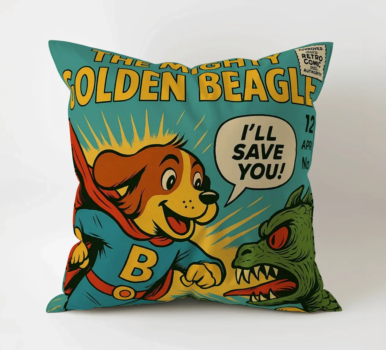 THE MIGHTY GOLDEN BEAGLE - Fresh Supes On The Block cuscino da Vintage Van Gogh