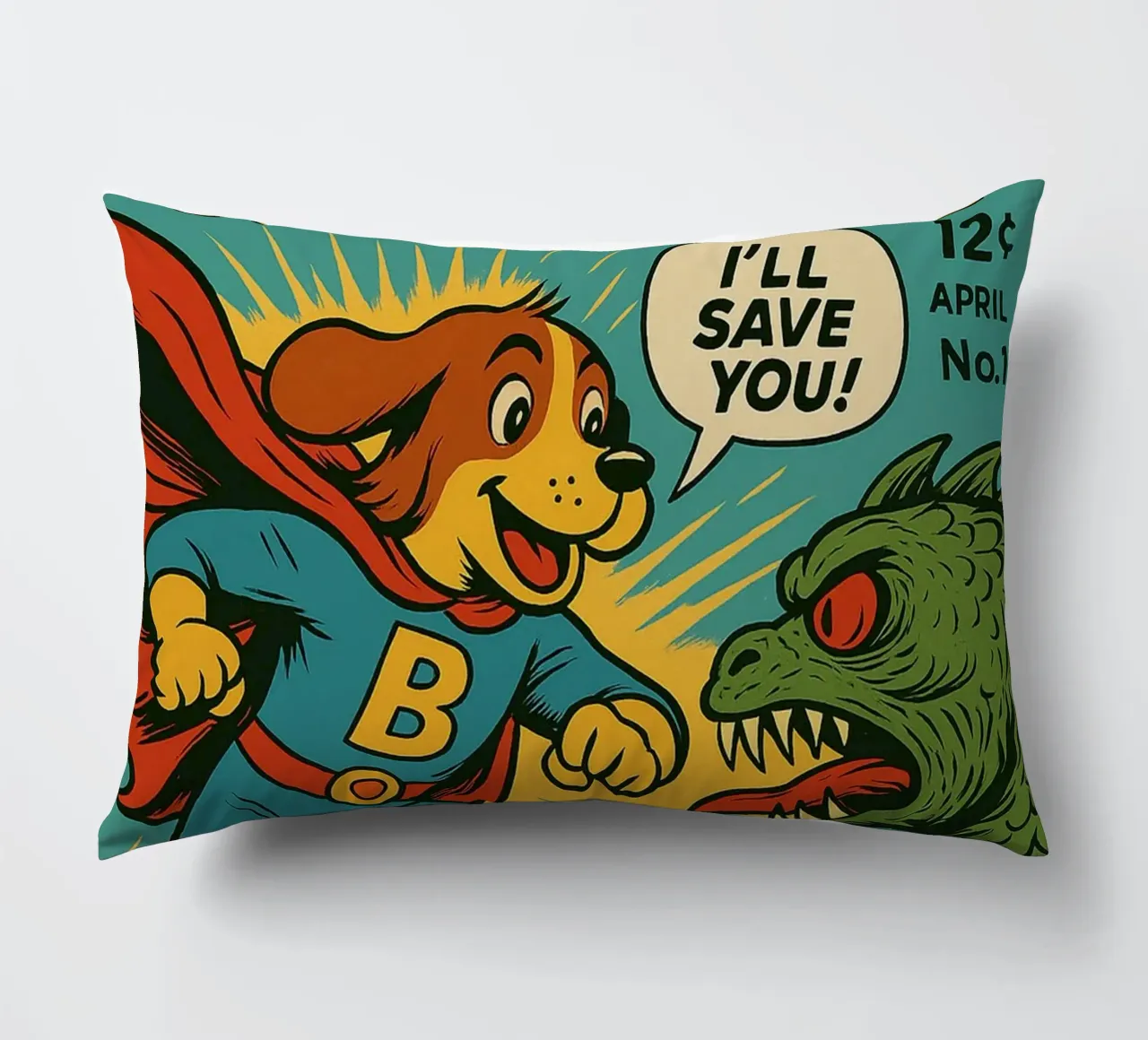 THE MIGHTY GOLDEN BEAGLE - Fresh Supes On The Block cuscino da Vintage Van Gogh