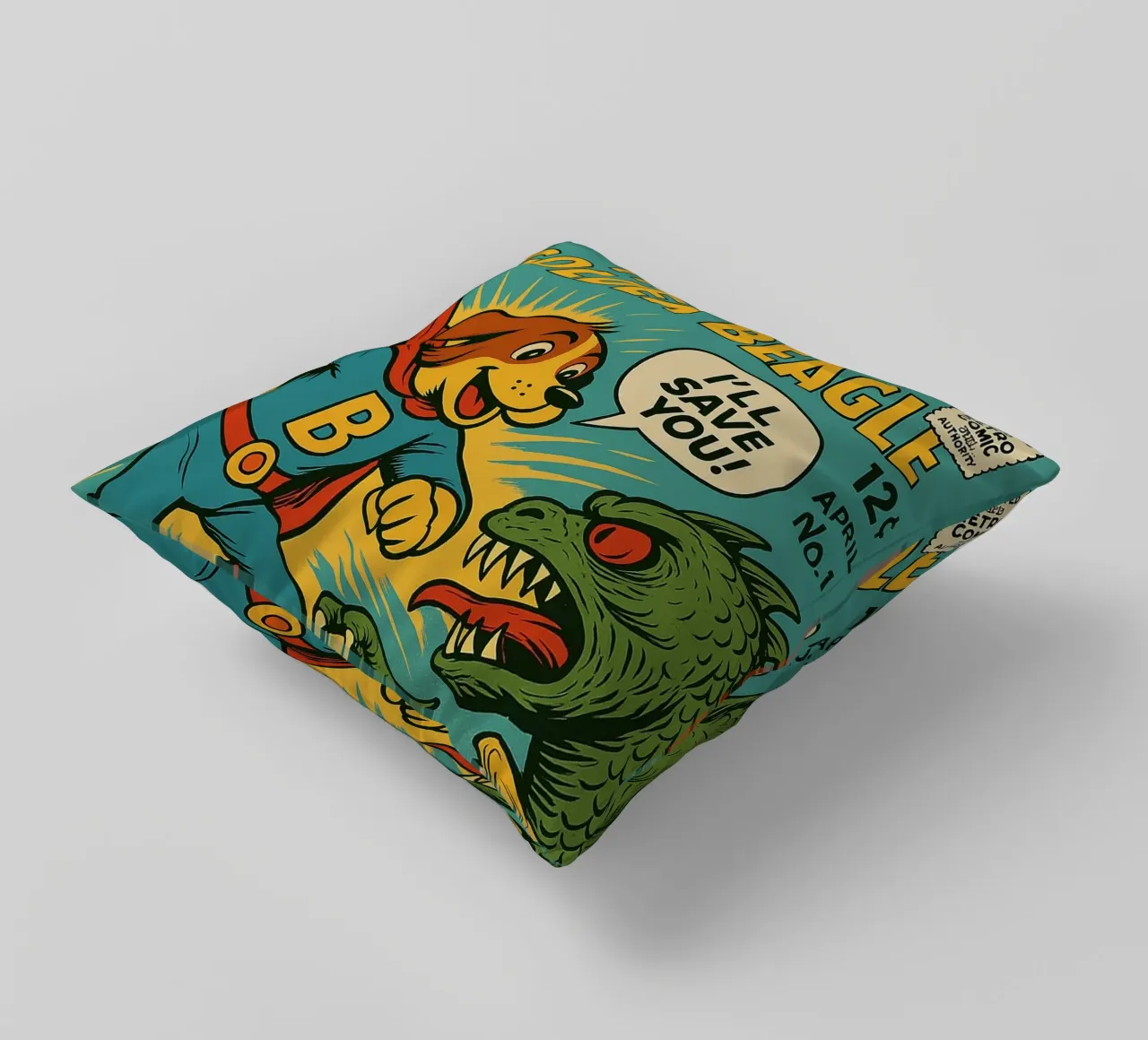 THE MIGHTY GOLDEN BEAGLE - Fresh Supes On The Block cuscino da Vintage Van Gogh