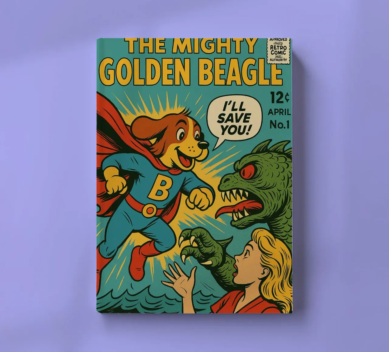 THE MIGHTY GOLDEN BEAGLE - Fresh Supes On The Block notebook by Vintage Van Gogh