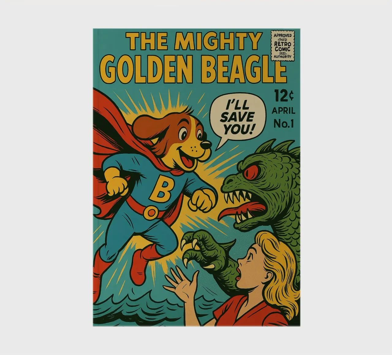 THE MIGHTY GOLDEN BEAGLE - Fresh Supes On The Block notebook by Vintage Van Gogh