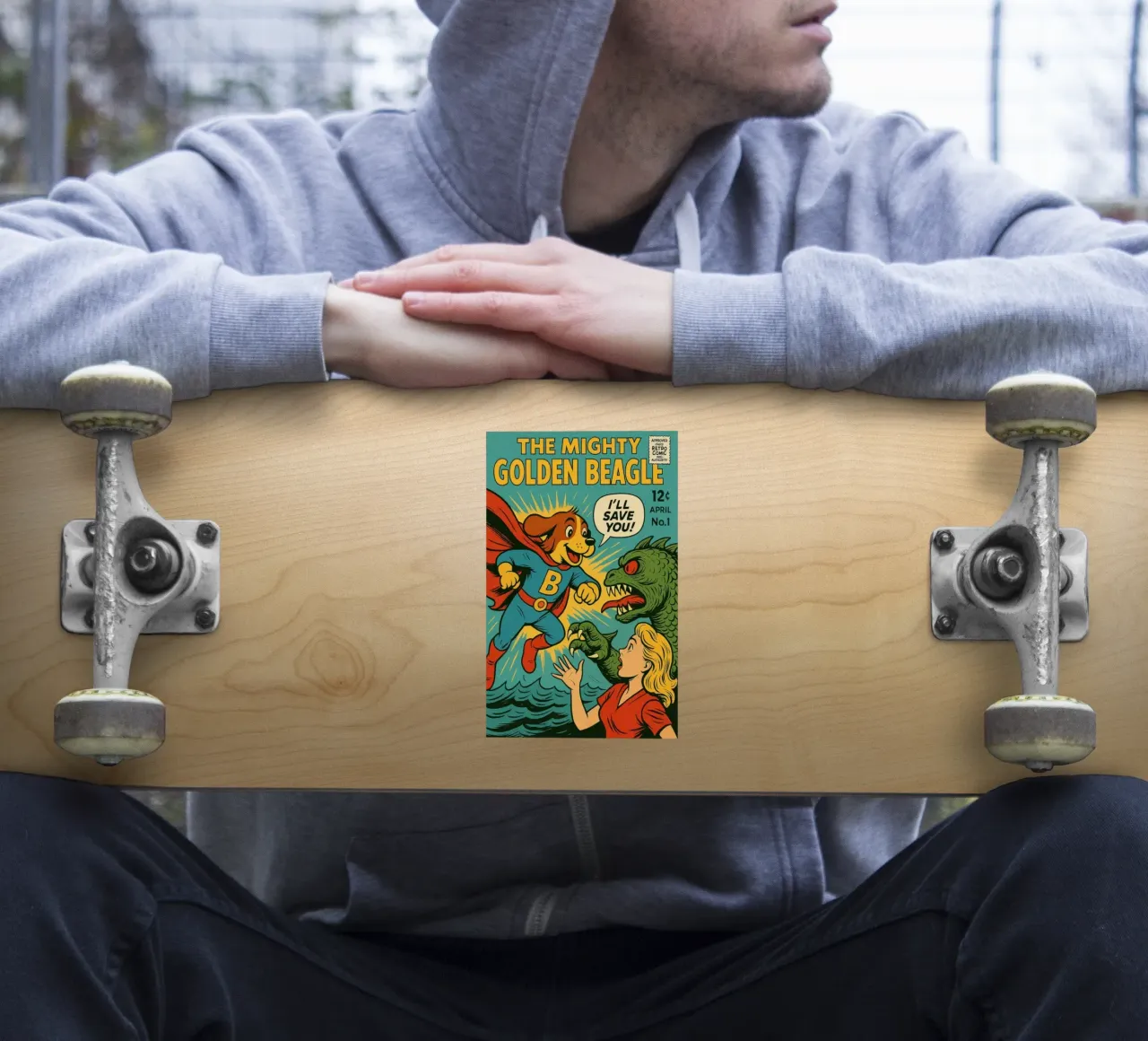 THE MIGHTY GOLDEN BEAGLE - Fresh Supes On The Block adesivo da Vintage Van Gogh
