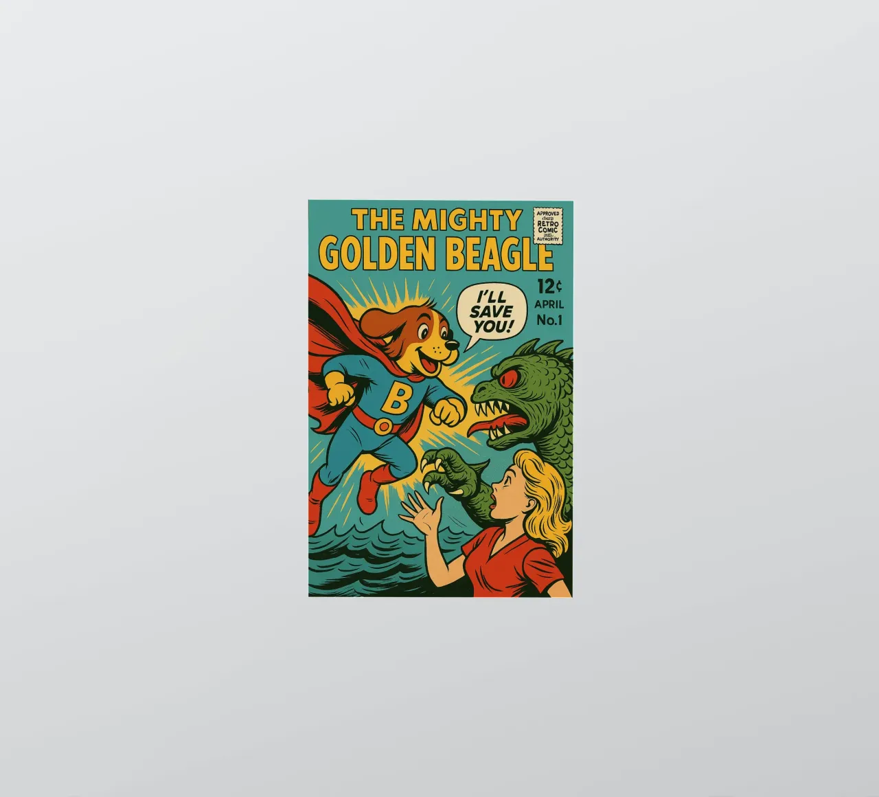 THE MIGHTY GOLDEN BEAGLE - Fresh Supes On The Block adesivo da Vintage Van Gogh
