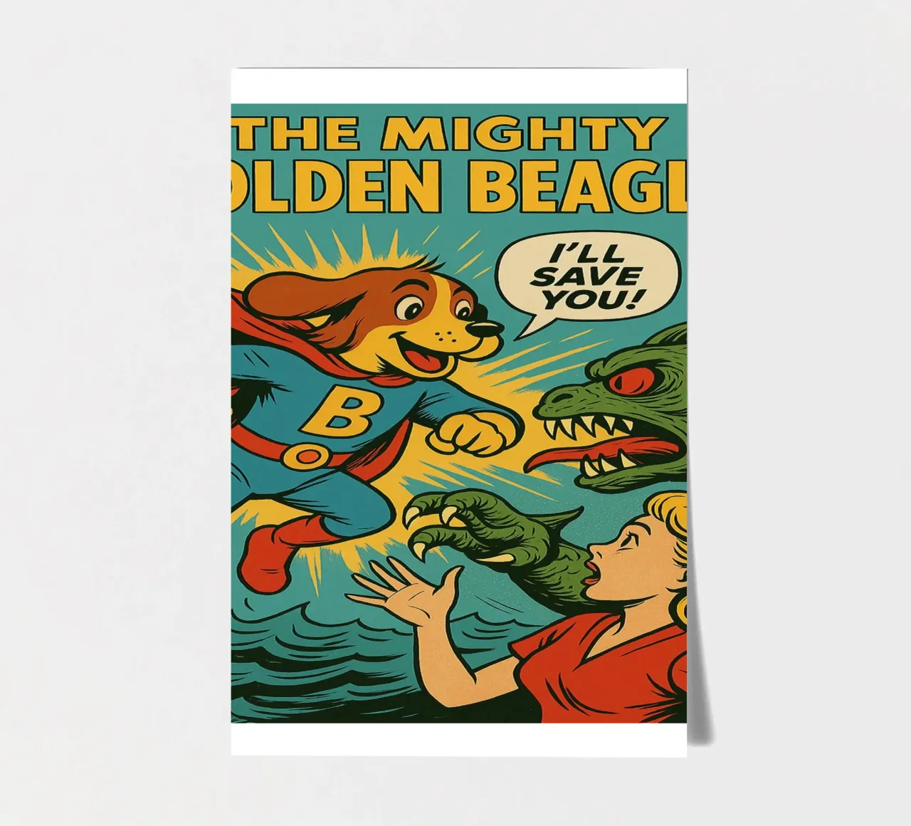 THE MIGHTY GOLDEN BEAGLE - Fresh Supes On The Block foglio adesivo da Vintage Van Gogh