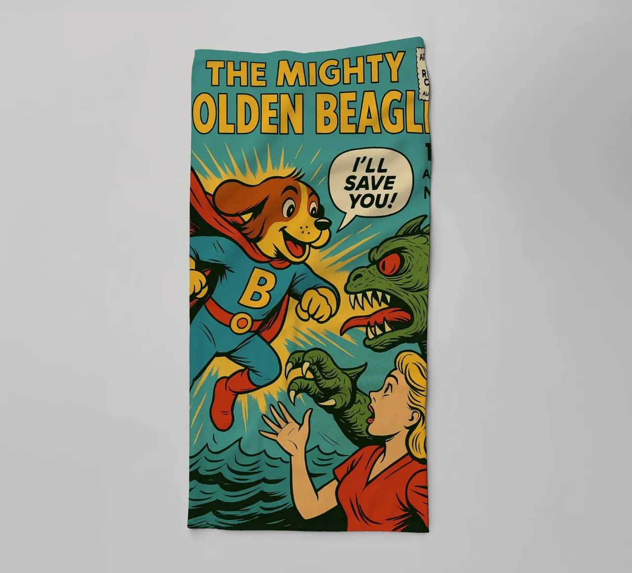 THE MIGHTY GOLDEN BEAGLE - Fresh Supes On The Block asciugamano da bagno da Vintage Van Gogh