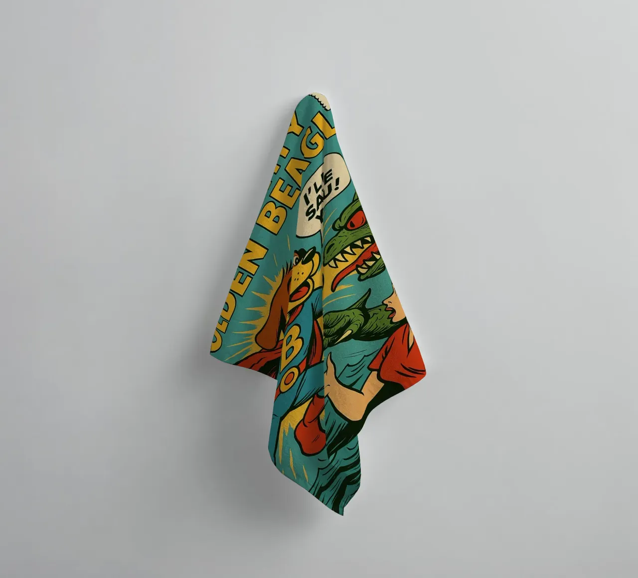 THE MIGHTY GOLDEN BEAGLE - Fresh Supes On The Block asciugamano da bagno da Vintage Van Gogh