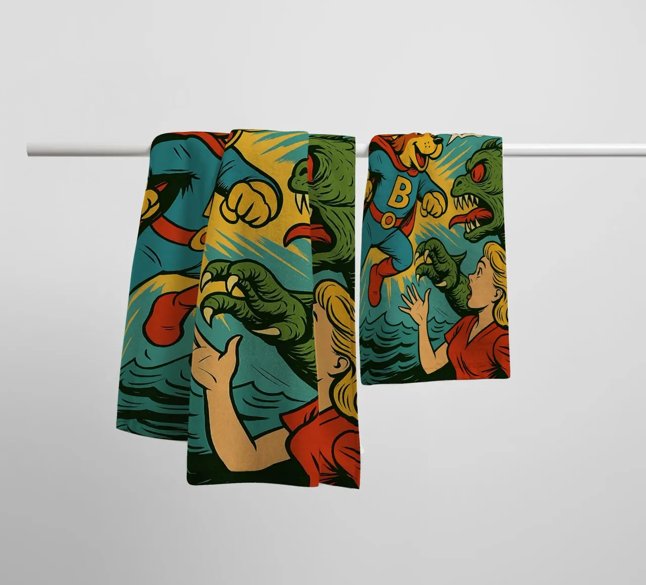 THE MIGHTY GOLDEN BEAGLE - Fresh Supes On The Block serviette de bain de Vintage Van Gogh