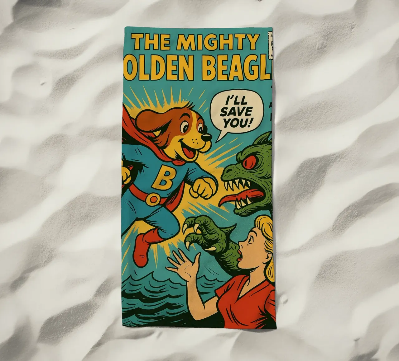 THE MIGHTY GOLDEN BEAGLE - Fresh Supes On The Block telo mare da Vintage Van Gogh