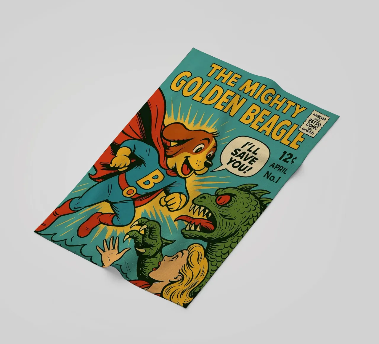 THE MIGHTY GOLDEN BEAGLE - Fresh Supes On The Block telo mare da Vintage Van Gogh
