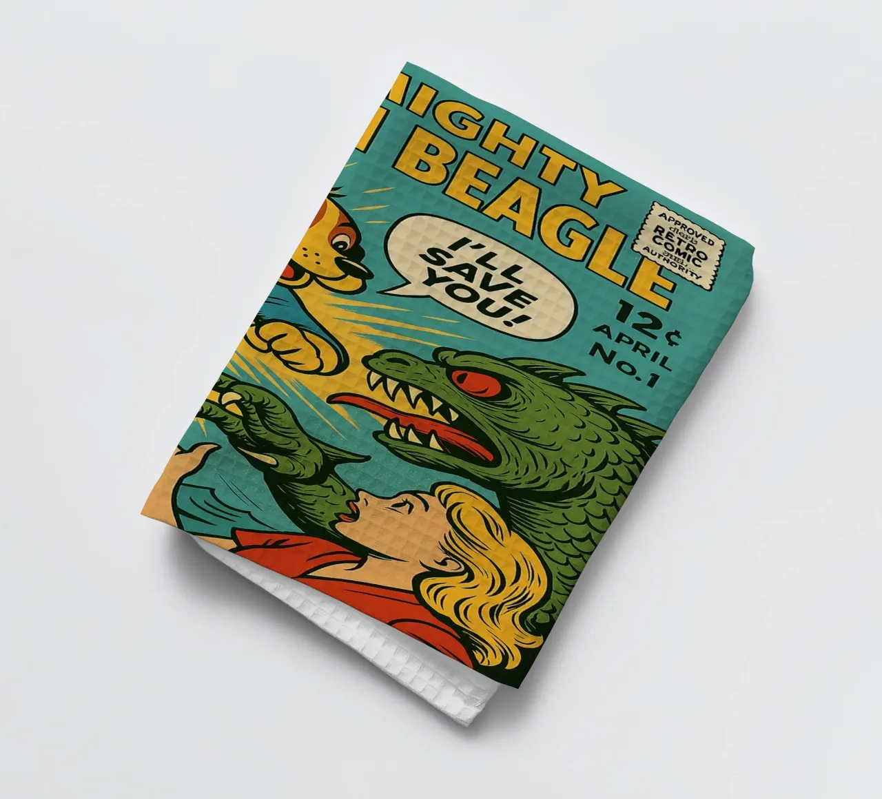 THE MIGHTY GOLDEN BEAGLE - Fresh Supes On The Block canovaccio da cucina da Vintage Van Gogh