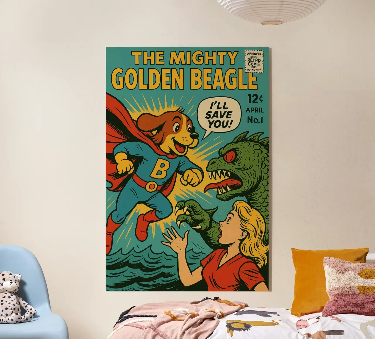 THE MIGHTY GOLDEN BEAGLE - Fresh Supes On The Block plexiglass da Vintage Van Gogh