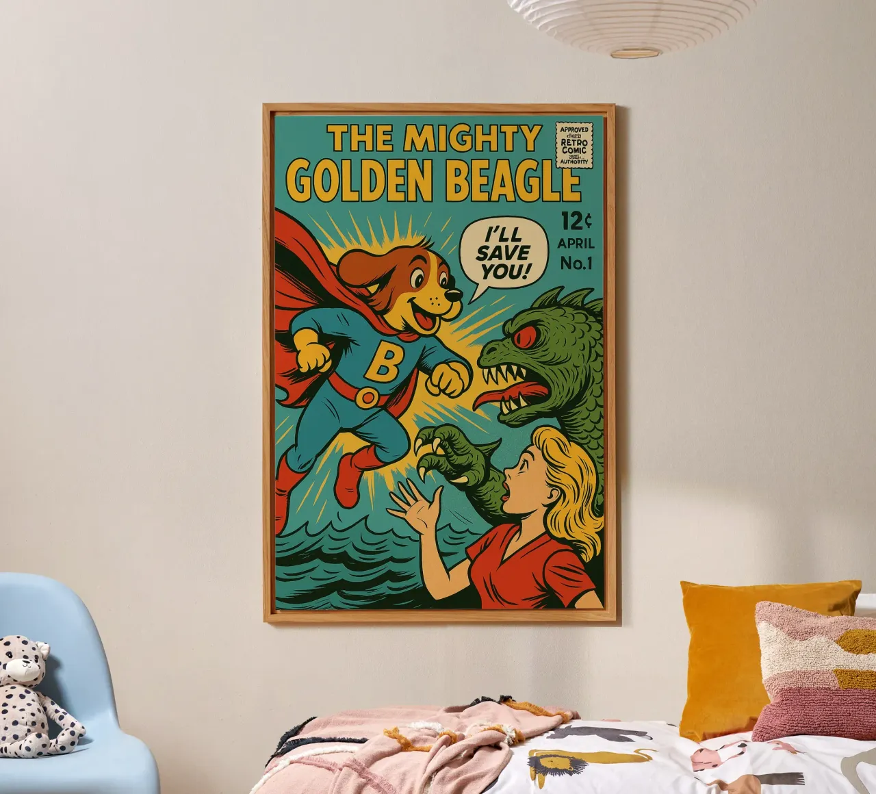 THE MIGHTY GOLDEN BEAGLE - Fresh Supes On The Block aluminio dibond de Vintage Van Gogh