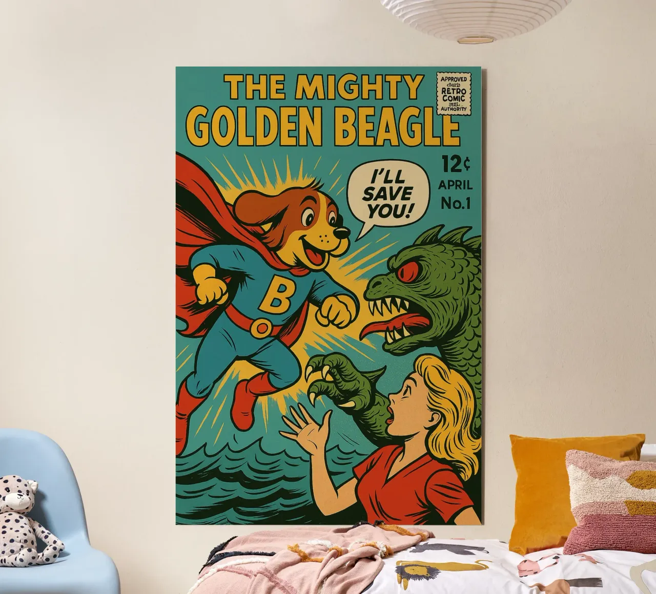 THE MIGHTY GOLDEN BEAGLE - Fresh Supes On The Block aluminio dibond de Vintage Van Gogh