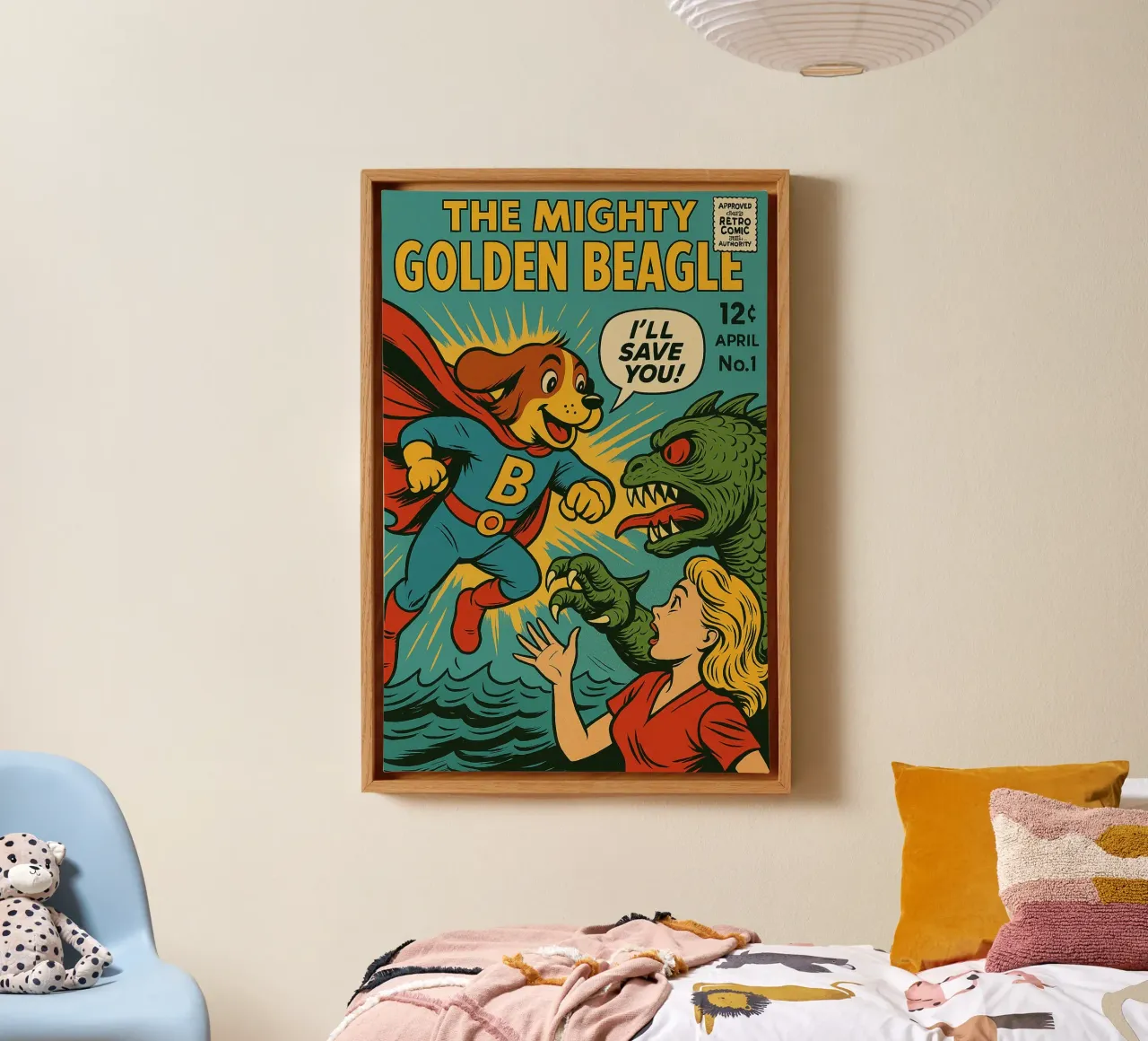 THE MIGHTY GOLDEN BEAGLE - Fresh Supes On The Block canvas van Vintage Van Gogh