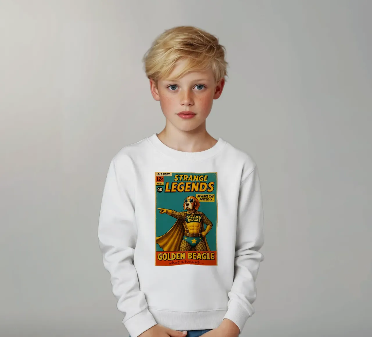 STRANGE LEGENDS THE GOLDEN BEAGLE - Fresh Supes On The Block felpa bambino da Vintage Van Gogh