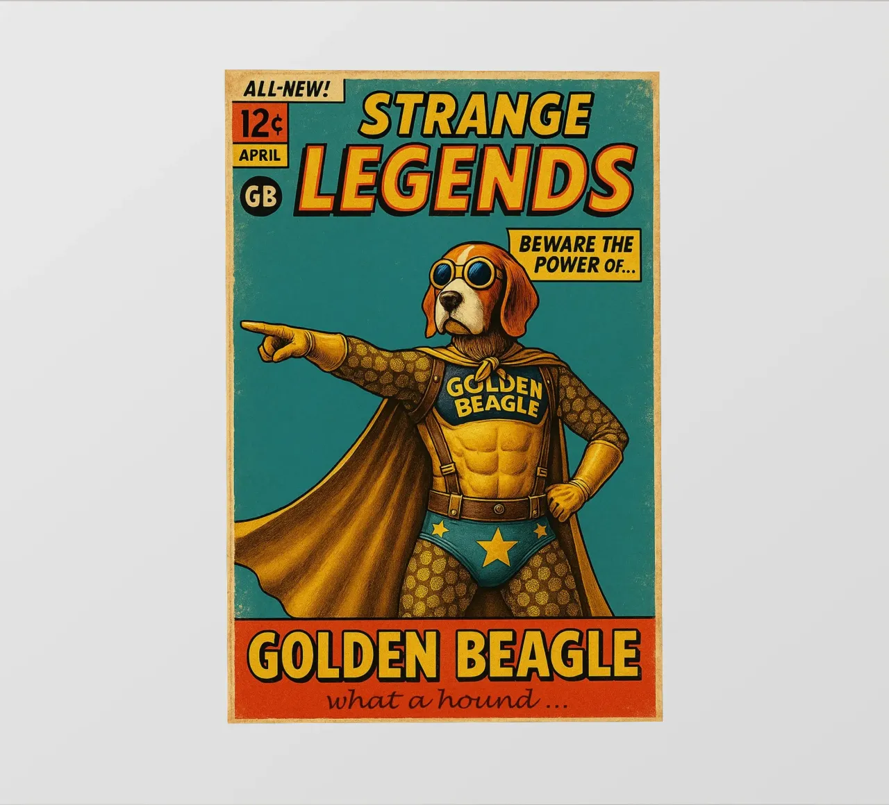 STRANGE LEGENDS THE GOLDEN BEAGLE - Fresh Supes On The Block telo in pvc da Vintage Van Gogh
