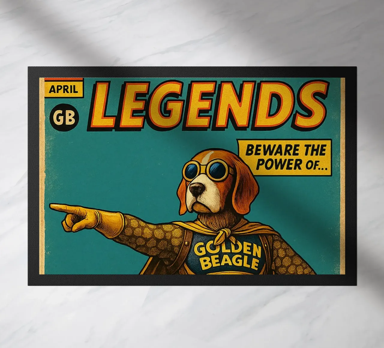 STRANGE LEGENDS THE GOLDEN BEAGLE - Fresh Supes On The Block felpudo de Vintage Van Gogh