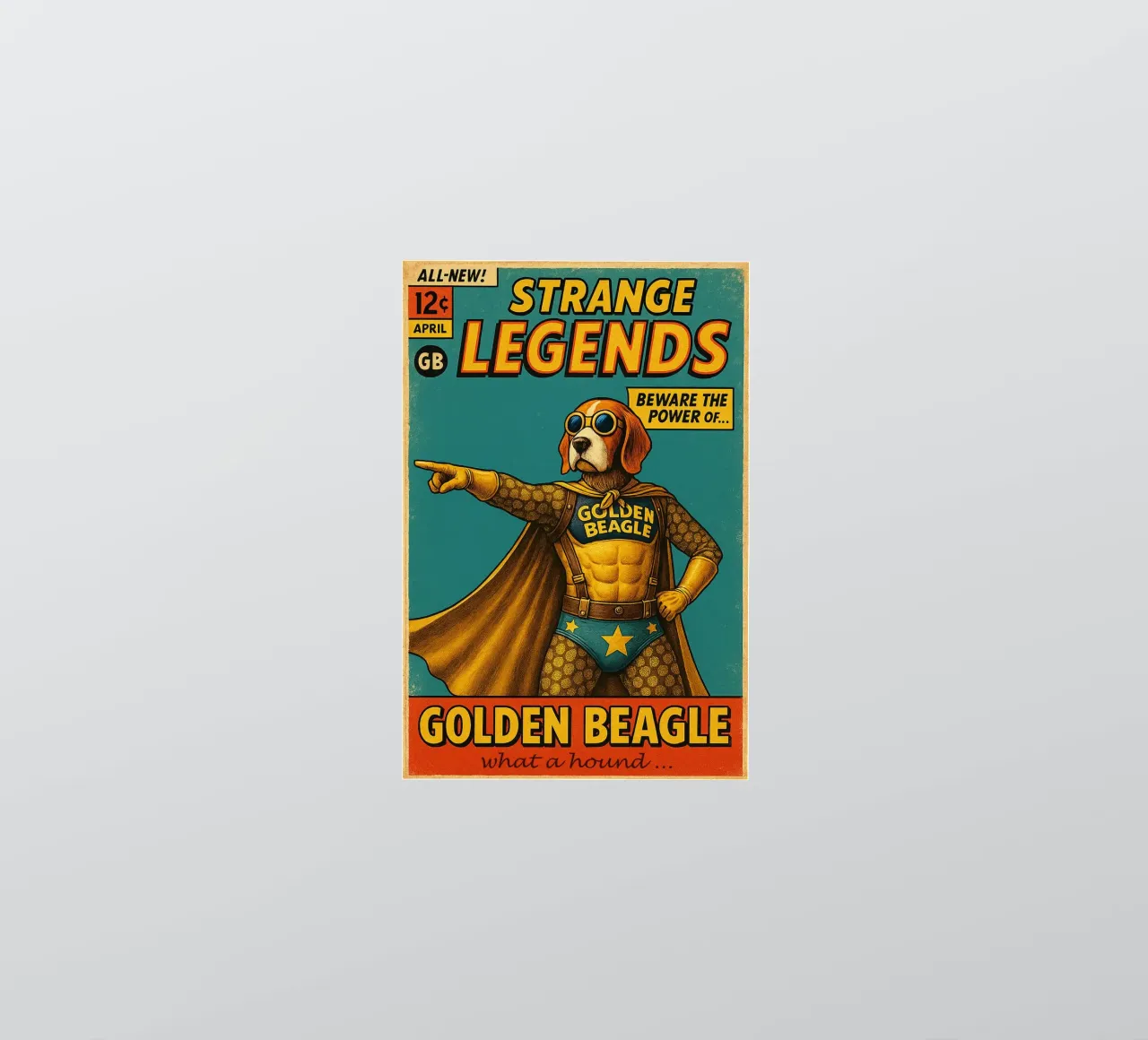 STRANGE LEGENDS THE GOLDEN BEAGLE - Fresh Supes On The Block adesivo da Vintage Van Gogh
