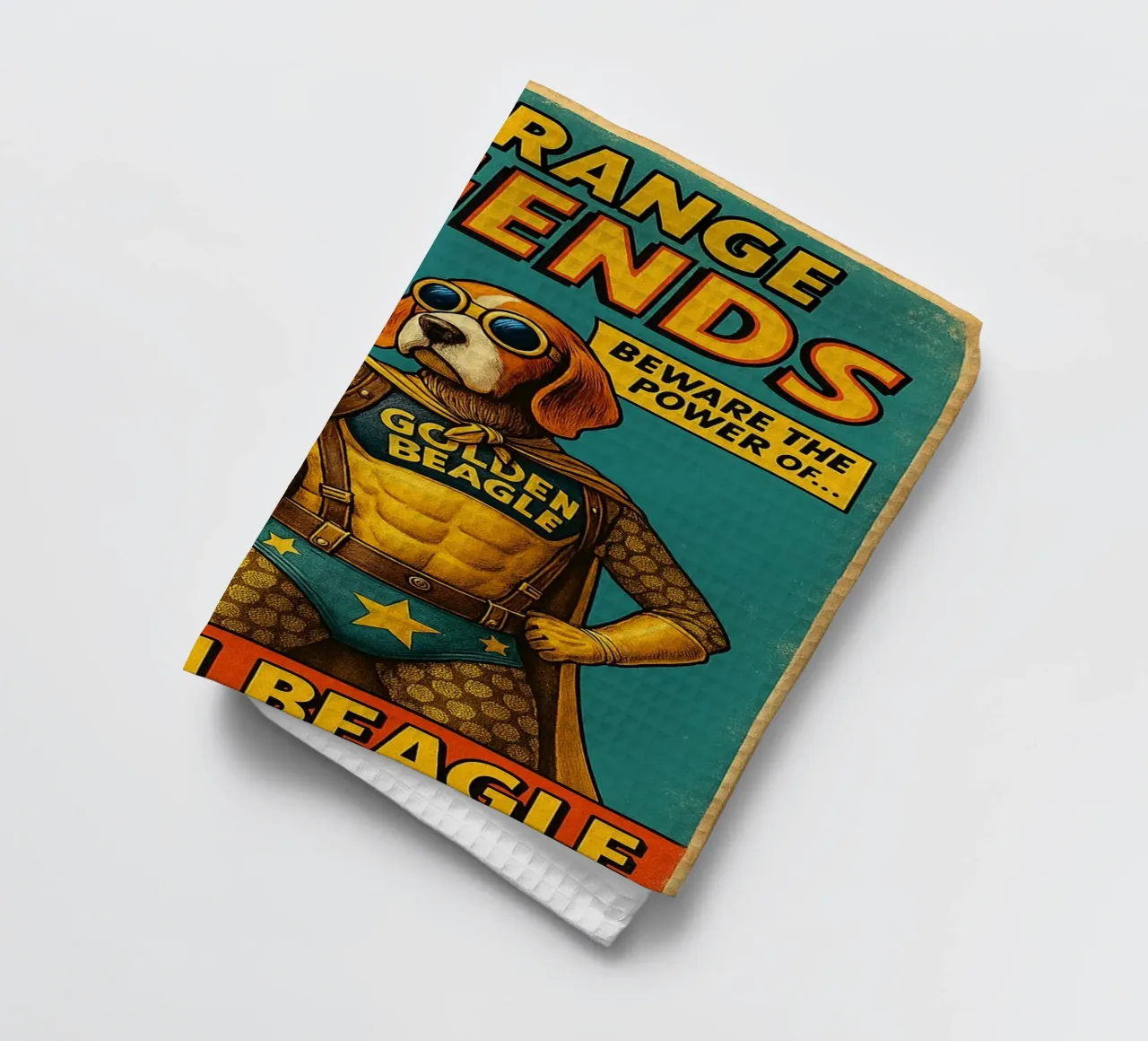 STRANGE LEGENDS THE GOLDEN BEAGLE - Fresh Supes On The Block torchon de Vintage Van Gogh