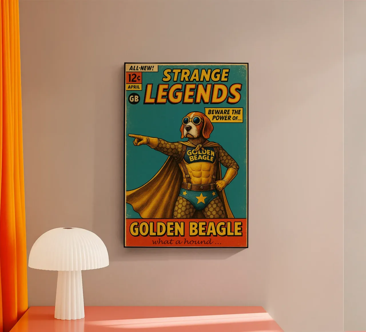 STRANGE LEGENDS THE GOLDEN BEAGLE - Fresh Supes On The Block plexiglass da Vintage Van Gogh