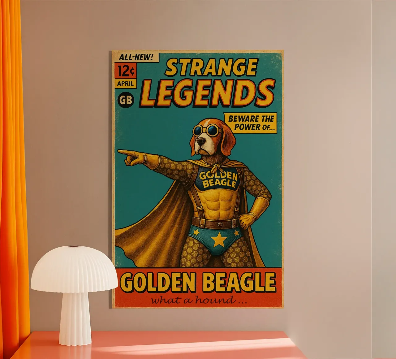 STRANGE LEGENDS THE GOLDEN BEAGLE - Fresh Supes On The Block plexiglass da Vintage Van Gogh