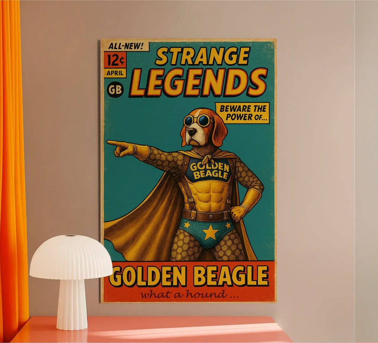 STRANGE LEGENDS THE GOLDEN BEAGLE - Fresh Supes On The Block alluminio dibond da Vintage Van Gogh