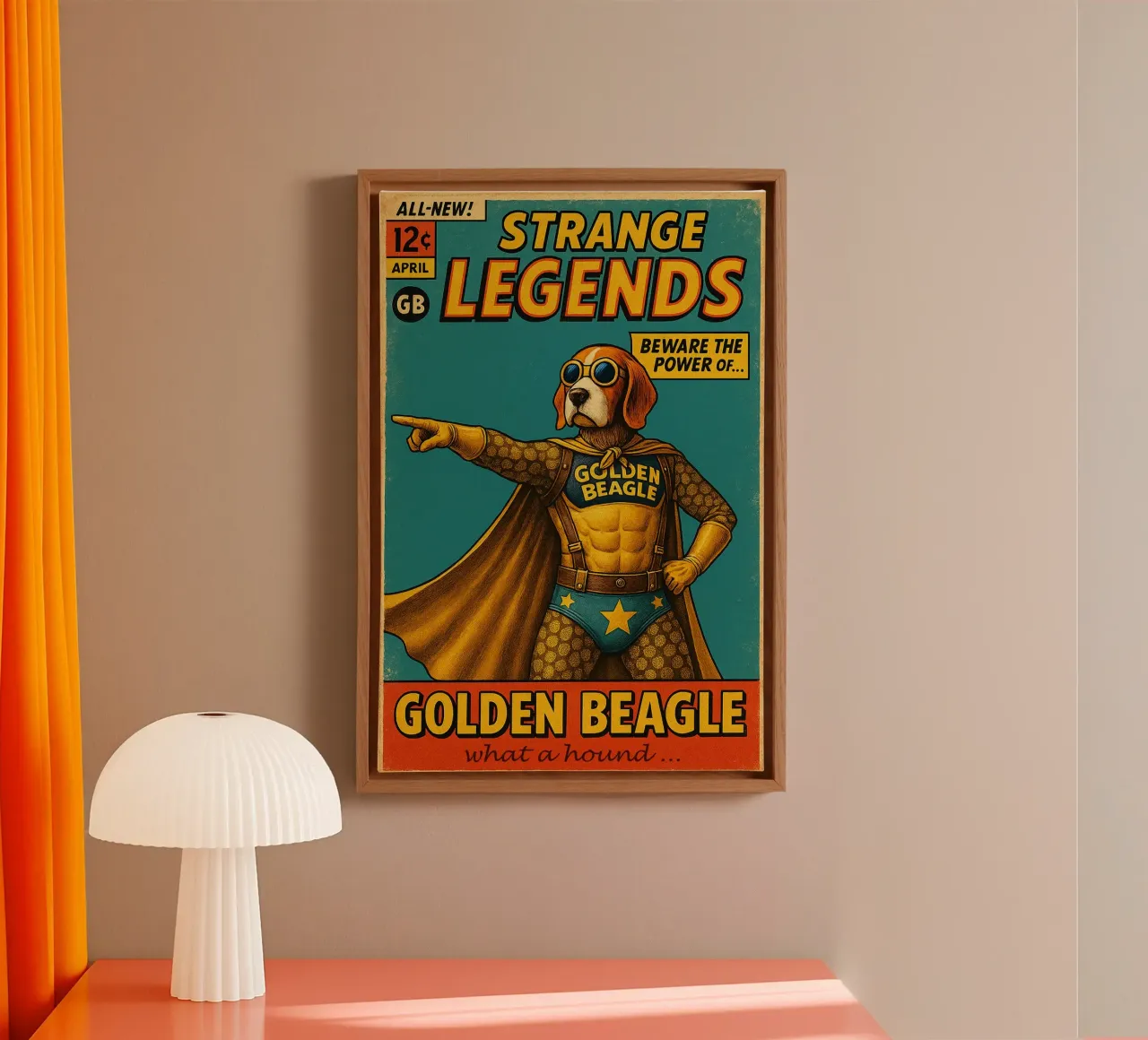 STRANGE LEGENDS THE GOLDEN BEAGLE - Fresh Supes On The Block canvas van Vintage Van Gogh