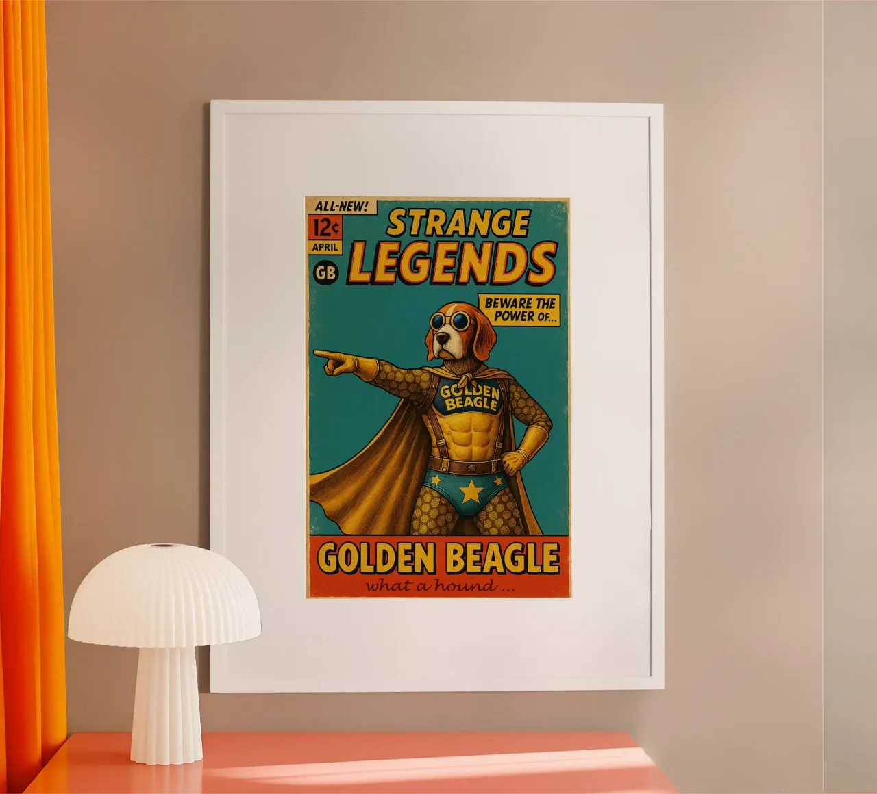 STRANGE LEGENDS THE GOLDEN BEAGLE - Fresh Supes On The Block poster da Vintage Van Gogh