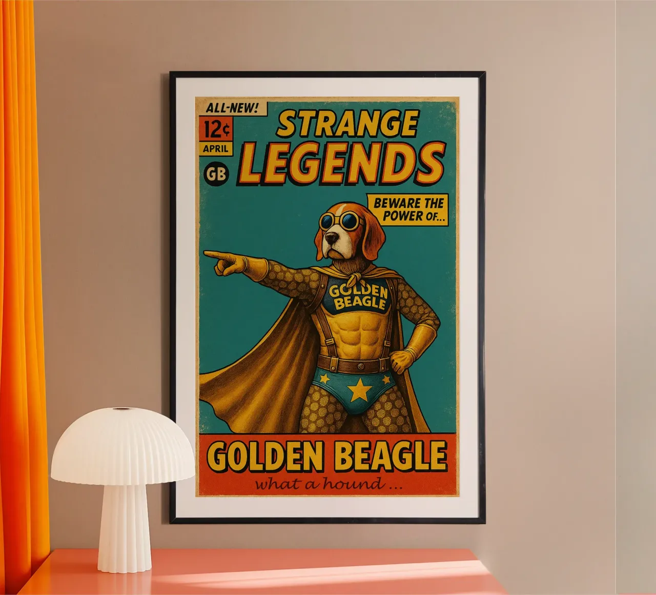 STRANGE LEGENDS THE GOLDEN BEAGLE - Fresh Supes On The Block poster da Vintage Van Gogh