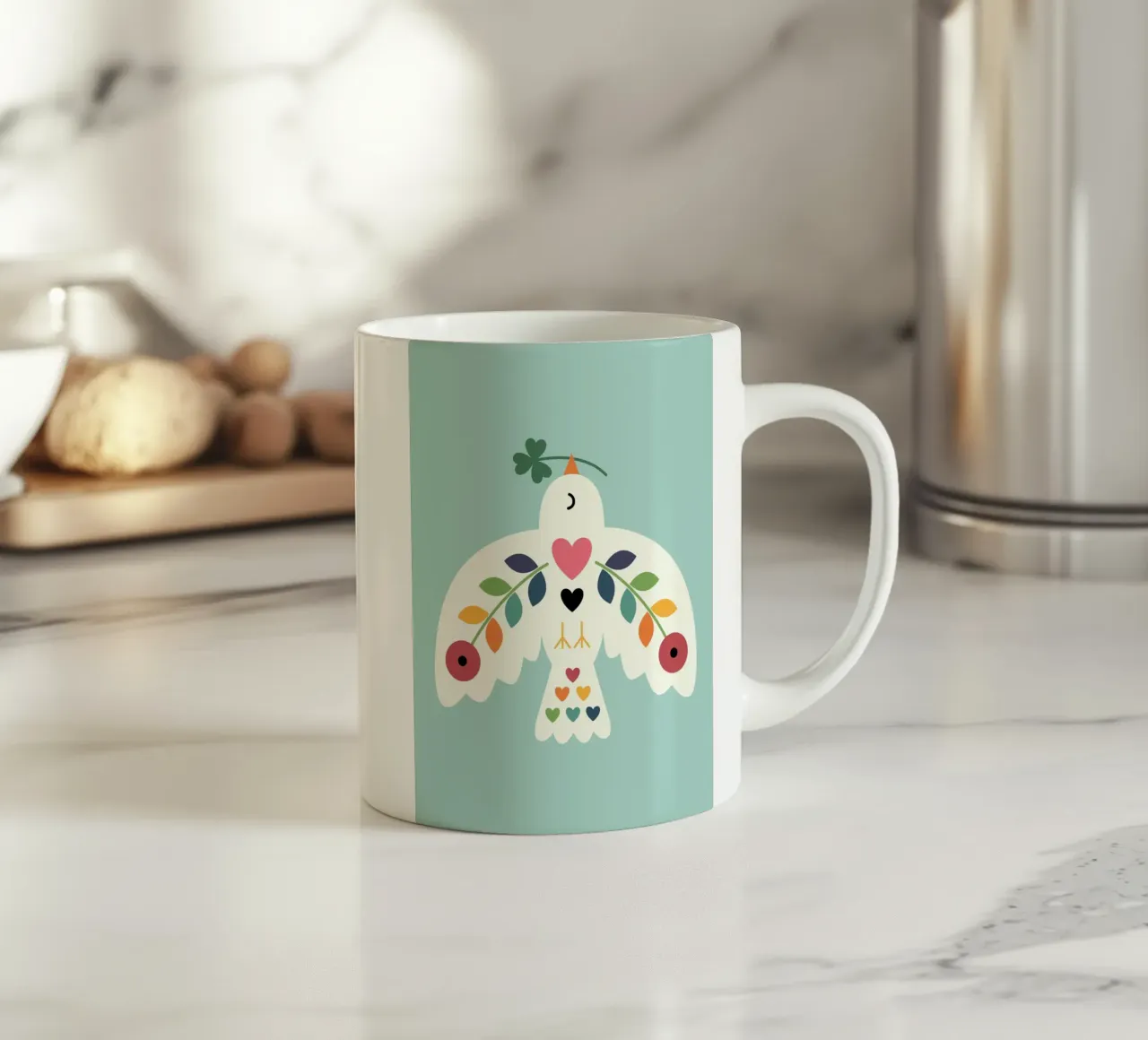 Fortuna Pace Amore tazza in ceramica da Andy Westface