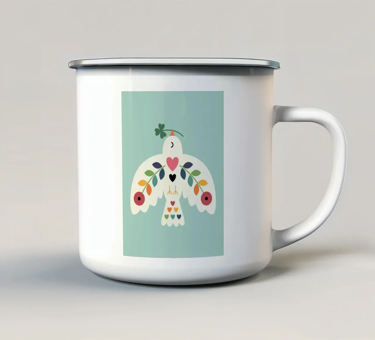 Fortuna Pace Amore tazza in smalto da Andy Westface